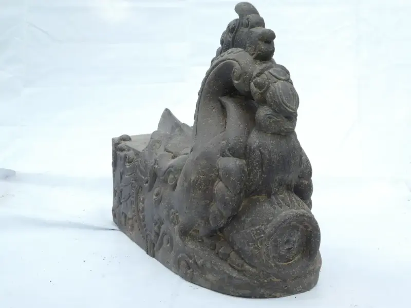 Product image 3 of the product “Makara, 50cm height . Cast stone with antique finish, handmade rework. ”